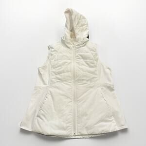 Lululemon Womens White Full Zip Hooded Another Mile Vest Jacket Size 12 $168